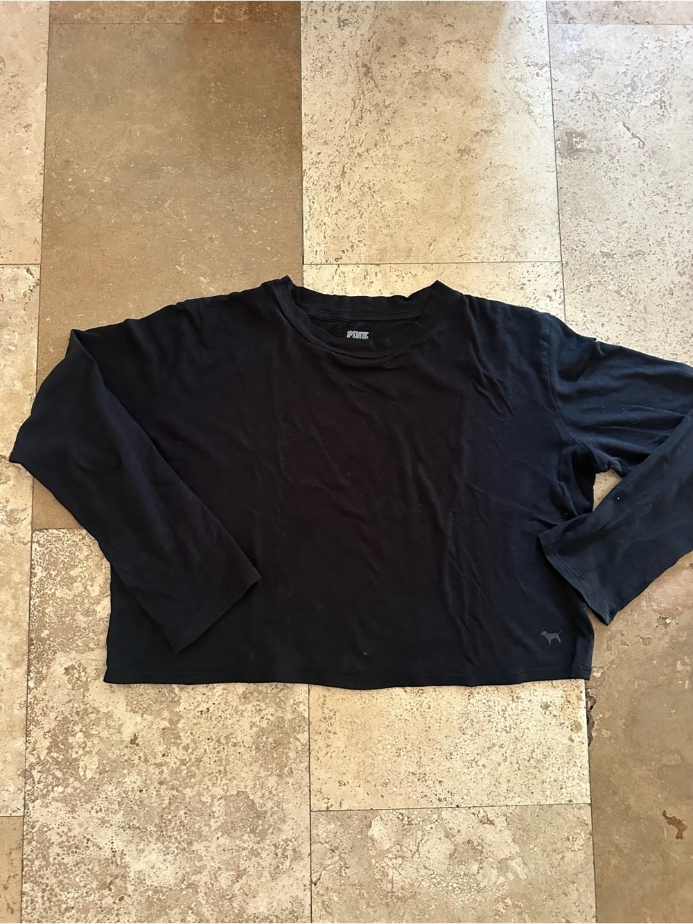 PINK Victoria's Secret Black Crewneck Tee